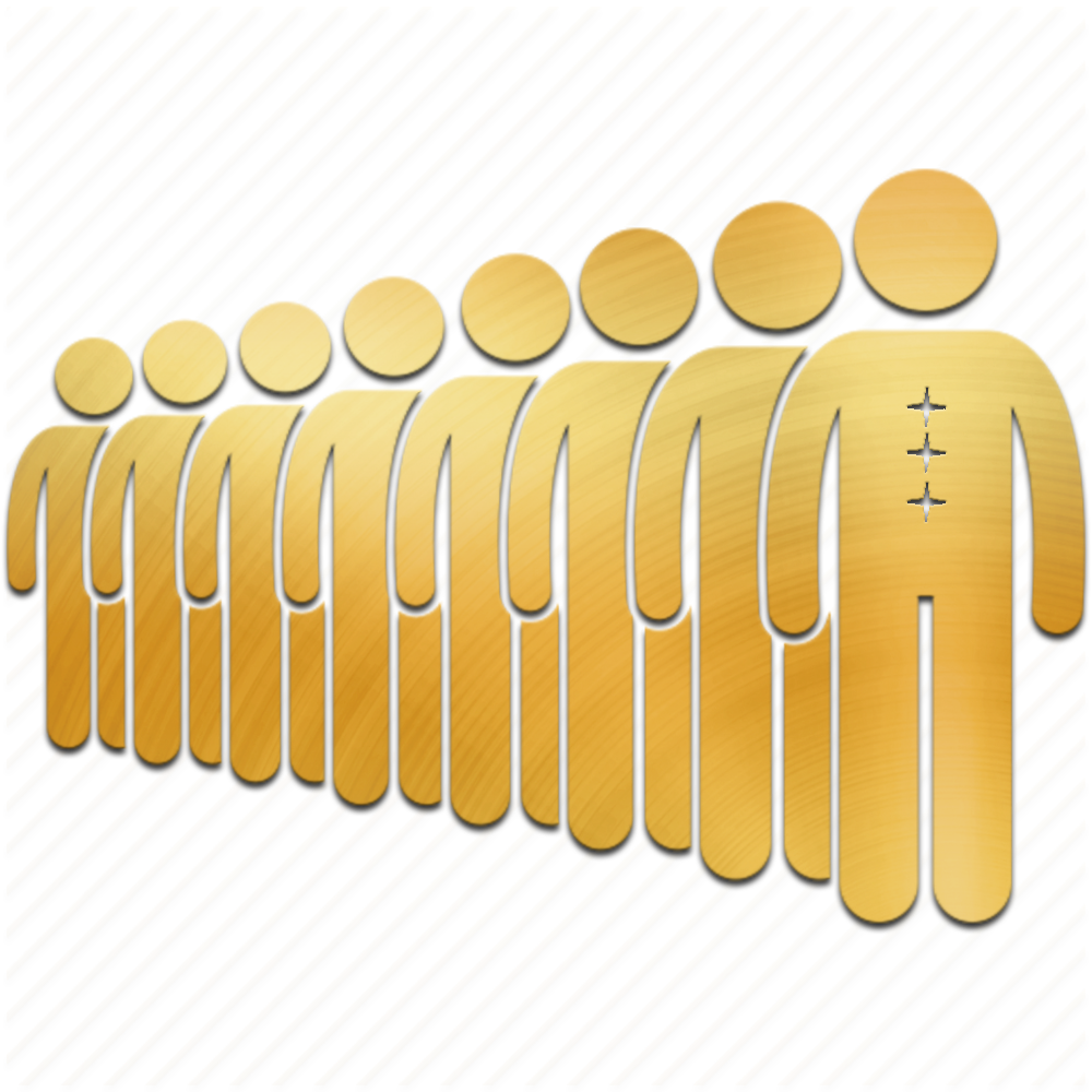 Line of golden people